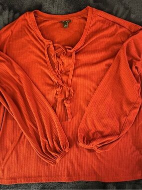 Torrid Lace-Up Long Sleeve Top
